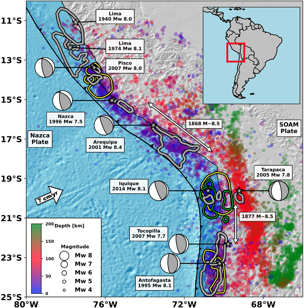 Detection of slow slip events along the southern Peru - northern Chile  subduction zone | Seismica